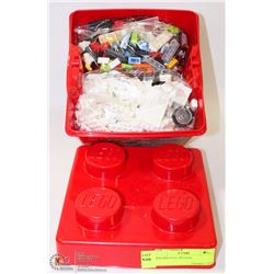 RED BIN FULL OF JUNIOR'S LEGO