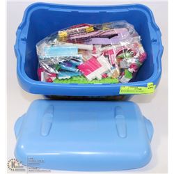BLUE BIN FULL OF LEGO