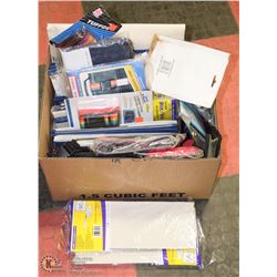 BOX WITH STORAGE BOXES, HARWARE ETC