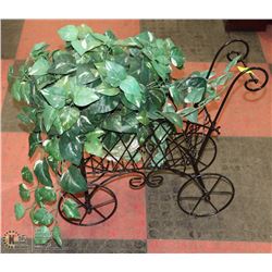 METAL CARRIAGE WITH SILK CASCADING PLANT