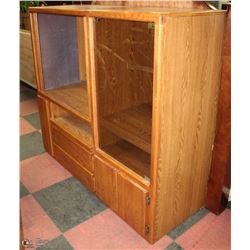 OAK 56" X 20" X 51.5" H TV ENTERTAINMENT UNIT