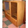Image 1 : OAK 56" X 20" X 51.5" H TV ENTERTAINMENT UNIT
