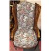 Image 1 : WOOD AND FABRIC WINGBACK CHAIR