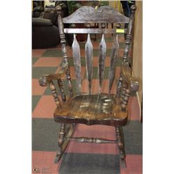 VINTAGE WOOD ROCKING CHAIR.
