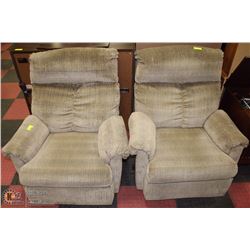 PAIR OF FABRIC RECLINING CHAIRS