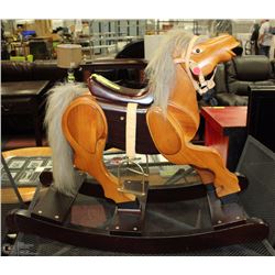 SOLID WOOD CARVED ROCKING HORSE