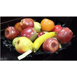 METAL FRUIT BASKET W/ARTIFICIAL FRUIT -