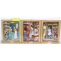 SET OF 3 METAL WALL HANGINGS  FROM GERMANY