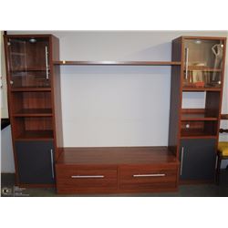 ENTERTAINMENT CENTER WITH ILLUMINATED  CABINETS