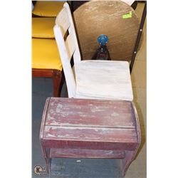 RUSTIC STOOL AND CHAIR