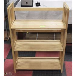 SOLID WOOD 3-TIER SHELF - FOLDS OPEN &