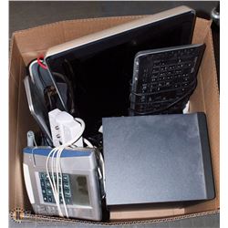 BOX WITH COMPUTER SUBWOOFER, HP MONITOR AND MORE