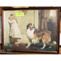 GIRL & HER DOG FRAMED PRINT
