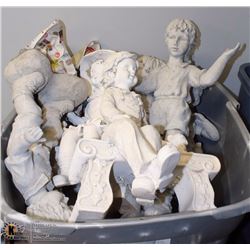 LOT OF 7 OUTDOOR FIGURINES