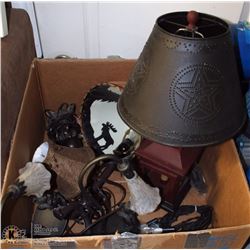 LARGE BOX W/UNIQUE LAMPS & LIGHTING