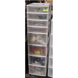 8 DRAWER CABINET W/ NEW CONSTRUCTION SUPPLIES