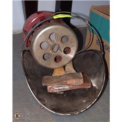 FIRE LOG HOLDER WITH AXE, HATCHET, AND COLEMAN