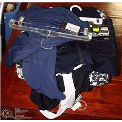 2 WICKER BASKETS WITH NEW CLOTHING