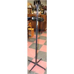 BLACK METAL & CHROME COAT RACK -