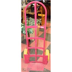 RED 2 WHEEL DOLLY WITH YELLOW WHEELS