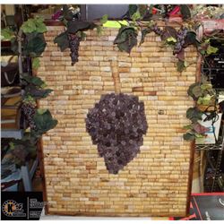 ART DECO WINE BOTTLE CORK DISPLAY FRAMED 28"X36"H