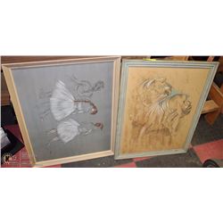 2 VINTAGE FRAMED PICTURES