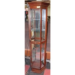 WOOD AND GLASS CURIO CABINET