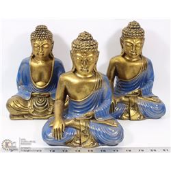 LOT OF 3 PRAYING BUDDHA ORNAMENTS