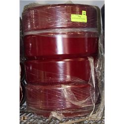 LOT OF 4 BURGUNDY PLANTERS.