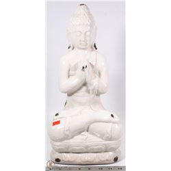 WHITE BUDDHA PRAYING ORNAMENT