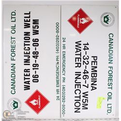 PAIR OF CANADIAN FOREST OIL METAL SIGNS.