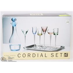 8 PC CORDIAL SET INCLUDES DECANTER, SERVING TRAY