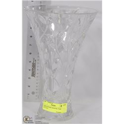 LARGE ETCHED CRYSTAL VASE (12"-T X 9"-