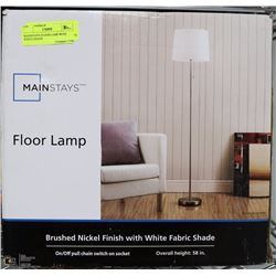 MAINSTAYS FLOOR LAMP WITH WHITE SHADE