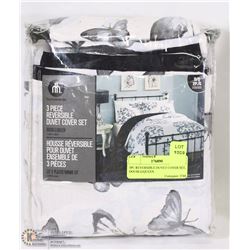 3PC REVERSIBLE DUVET COVER SET, DOUBLE/QUEEN