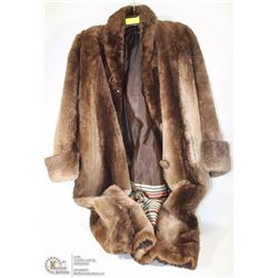 SHEARED BEAVER FUR COAT SIZE XLARGE