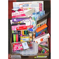 XL FLAT OF CHILDRENS CRAFTING SUPPLIES,BEADS &