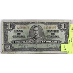 1937 CANADIAN  $1 DOLLAR BILL