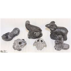 #3 - LOT OF 6 WOLF ORIGINALS SCULPTURES