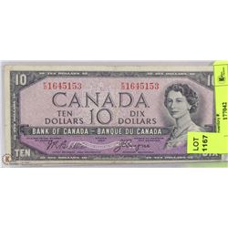 1954 CANADIAN DEVILS FACE $10 DOLLAR BILL
