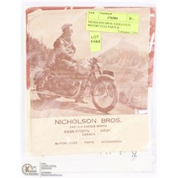 NICHOLSON BROS. SASKATOON MOTORCYCLE PARTS &