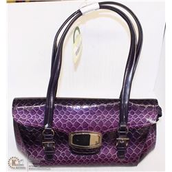 LADIES SNAKESKIN STYLE PURSE ON CHOICE: PURPLE