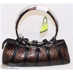 LADIES SNAKESKIN STYLE PURSE ON CHOICE: BROWN