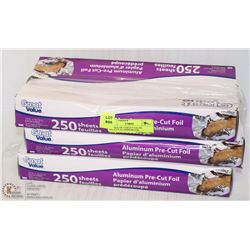 BUNDLE OF 3 GREAT VALUE PRE CUT ALUMINUM FOILS