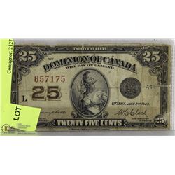 1923 CANADIAN SHINPLASTER