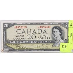 1954 CANADIAN DEVILS FACE $20.00 BILL