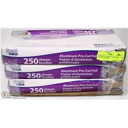 BUNDLE OF 3,GREAT VALVE PRE CUT FOIL SHEETS