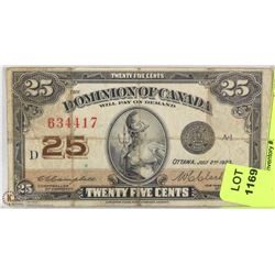 1923 CANADIAN SHINPLASTER