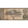 Image 1 : 1864 $5 Confederate States of America Note