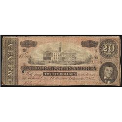 1864 $20 Confederate States of America Note